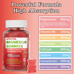 Potassium and CoQ10 ingredients in LETSCOL gummies