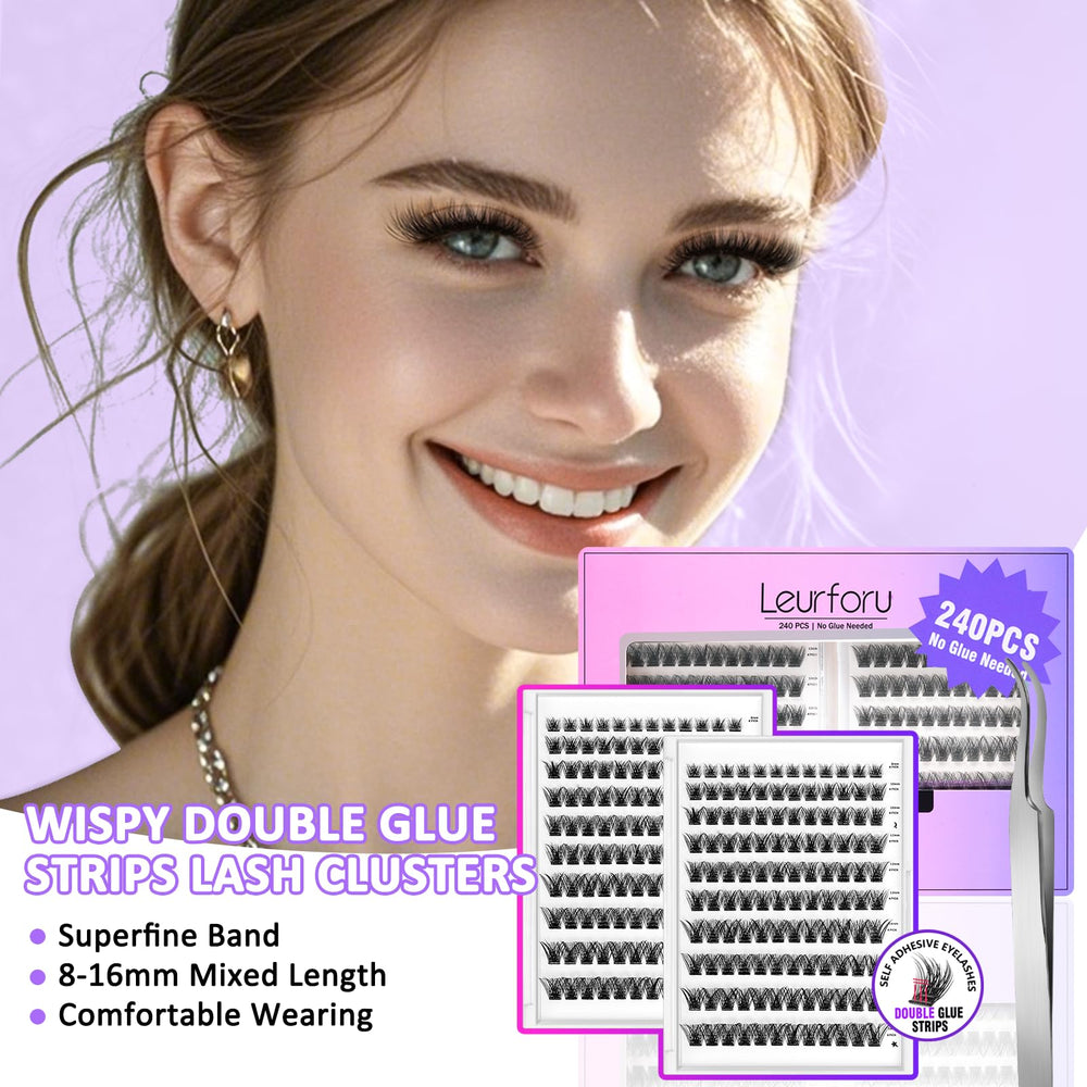Leurforu waterproof long-wear lash clusters ideal for daily wear.