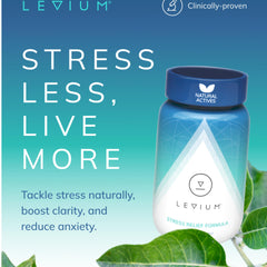 Levium GABA and L-Theanine capsules scene suggesting calm focus.