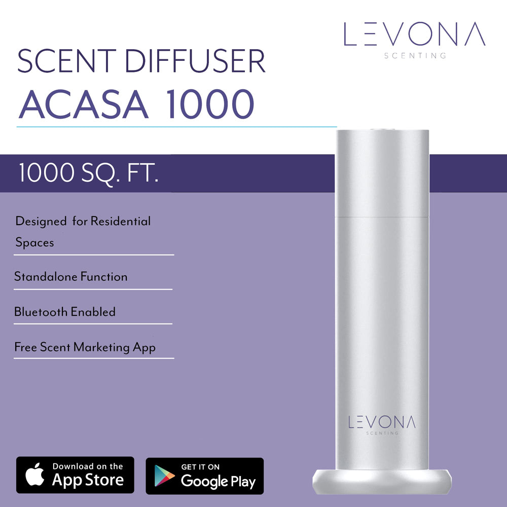 Levona Scent Waterless Diffuser side view in brushed silver for compact decor