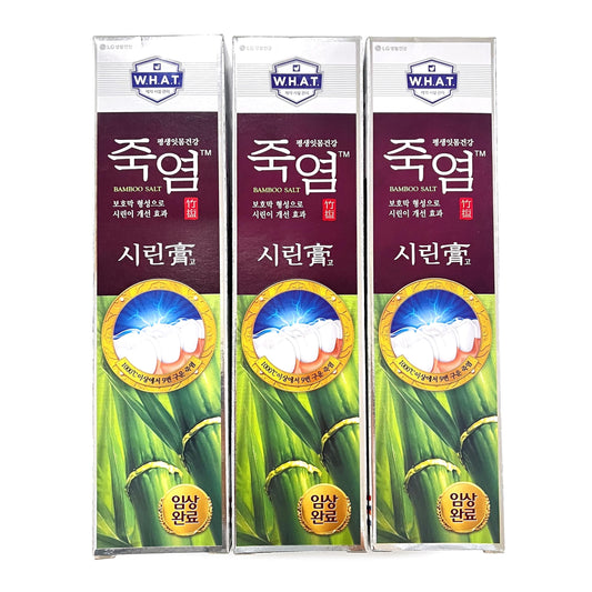LG Shiringo Bamboo Salt Toothpaste for Sensitive Teeth – 120 g per tube, 3-count pack