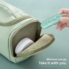 Portable oral care accessory with LIAMOSS dispenser