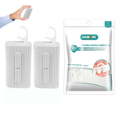 Liamoss dental floss picks with dispenser and travel case in 120-count set