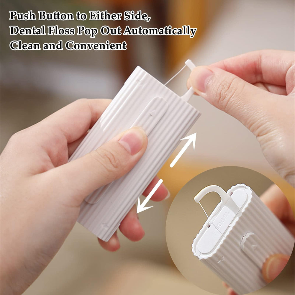Open Liamoss travel floss case showing loaded floss picks