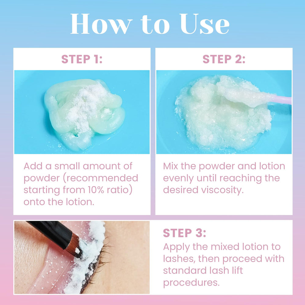 Libeauty powder texture control enabling tacky lash adhesion
