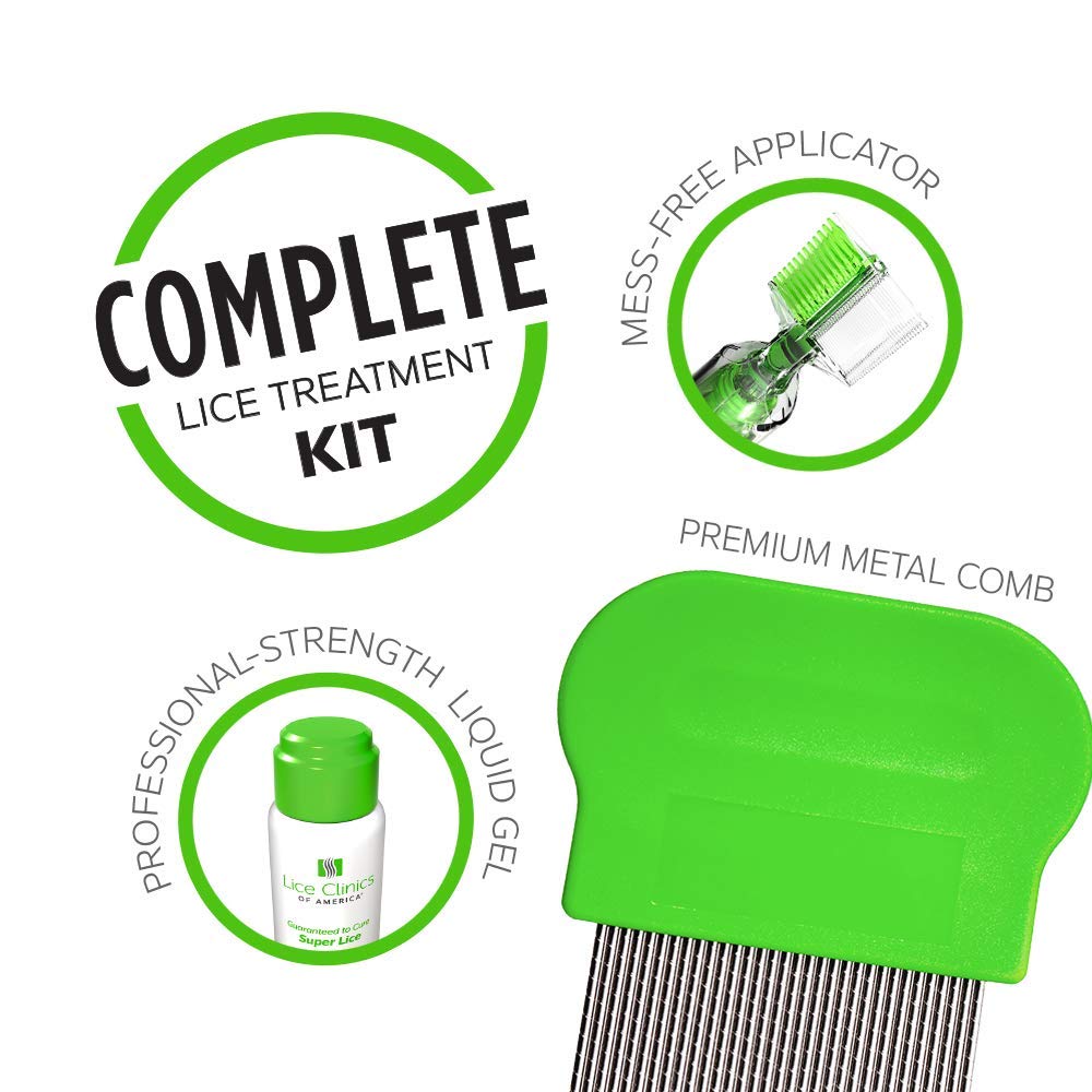 Lice Clinics of America treatment kit applicator showing mess-free application for families.