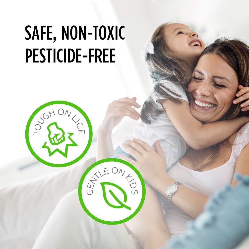 Lice Clinics of America metal comb highlights precise nit removal during home treatment.