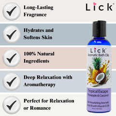 LICK Aromatic Bath Oil in warm bathwater enhancing a soothing soak