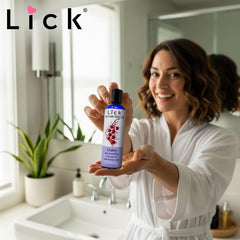 LICK Aromatic Bath Oil near a spa setup conveys a sensory experience for unwinding.