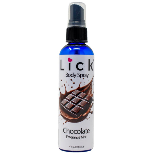 LICK chocolate scented body spray bottle ready for use