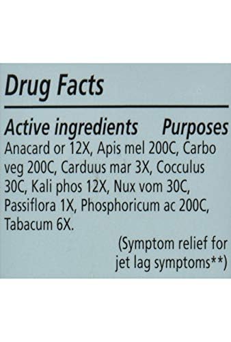 Close-up packaging of Liddell Jet Lag Remedy pack
