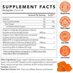Close-up of Lemon Peach flavored mushroom gummies