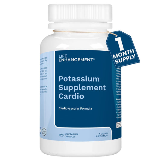 Life Enhancement Cardio Potassium Supplement bottle and label