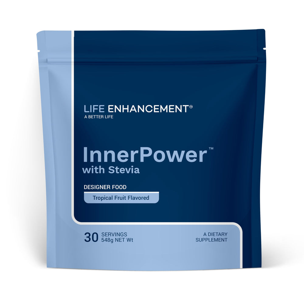 Life Enhancement InnerPower with Stevia bottle and ingredients