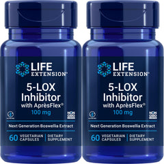 Life Extension 5-LOX Inhibitor with ApresFlex 100 mg bottle - 60 vegetarian capsules (Pack of 2)