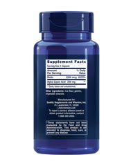 Alpha-lipoic acid and biotin capsules beside the bottle