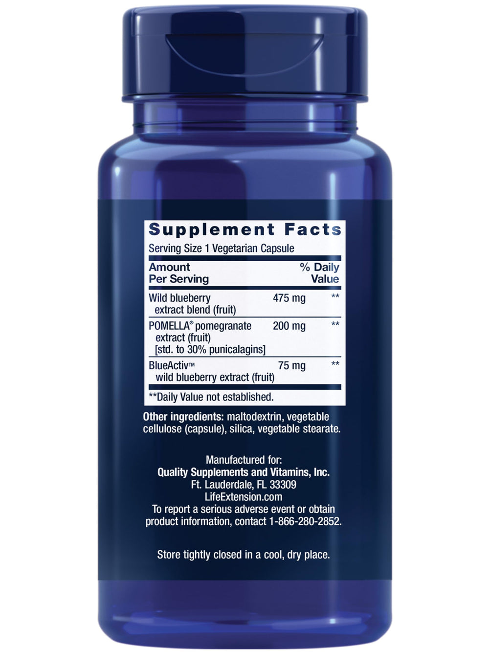 Blueberry extract capsules for heart health