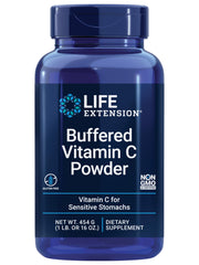 Bottle and scoop of Life Extension Buffered Vitamin C Powder