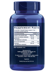 Buffered vitamin C powder showing minerals calcium magnesium potassium zinc