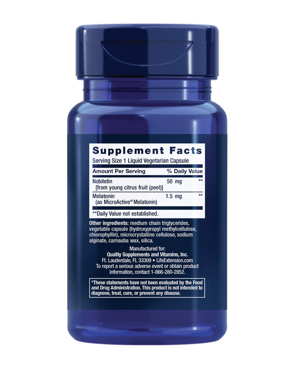 Melatonin and nobiletin ingredients in Circadian Sleep