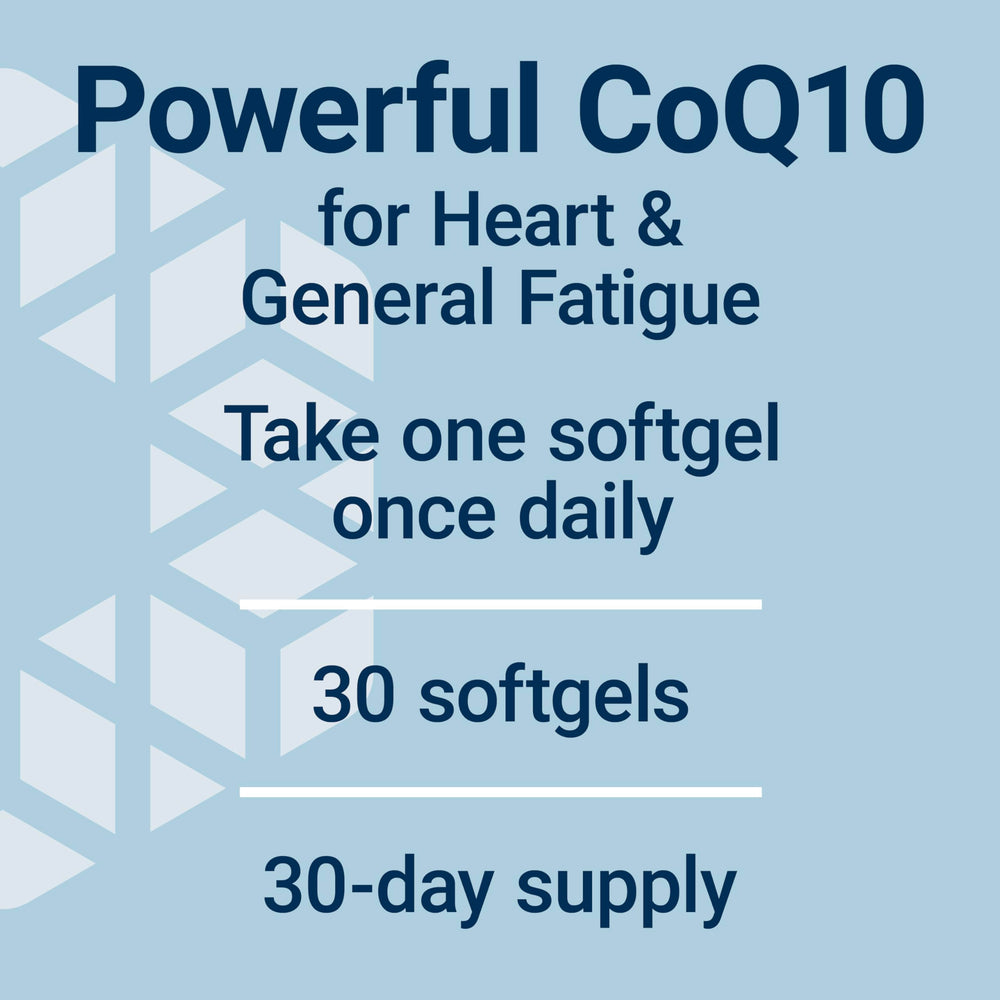 Life Extension CoQ10 bottle beside glass of water for daily routine