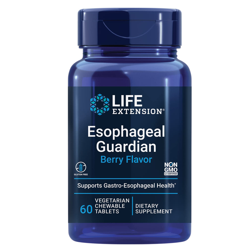 Life Extension Esophageal Guardian bottle with 60 berry-flavored chewables