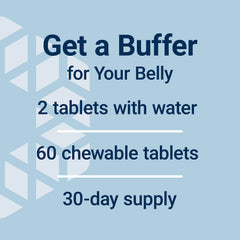 Berry-flavored Esophageal Guardian chewable tablets on white background