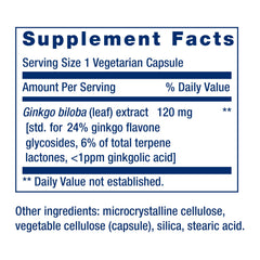 Ginkgo biloba capsules – 120 mg per dose