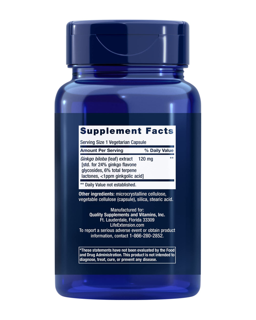 Close-up of ginkgo flavone glycosides 24% label illustration