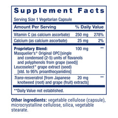 Resveratrol capsule and polyphenols graphic