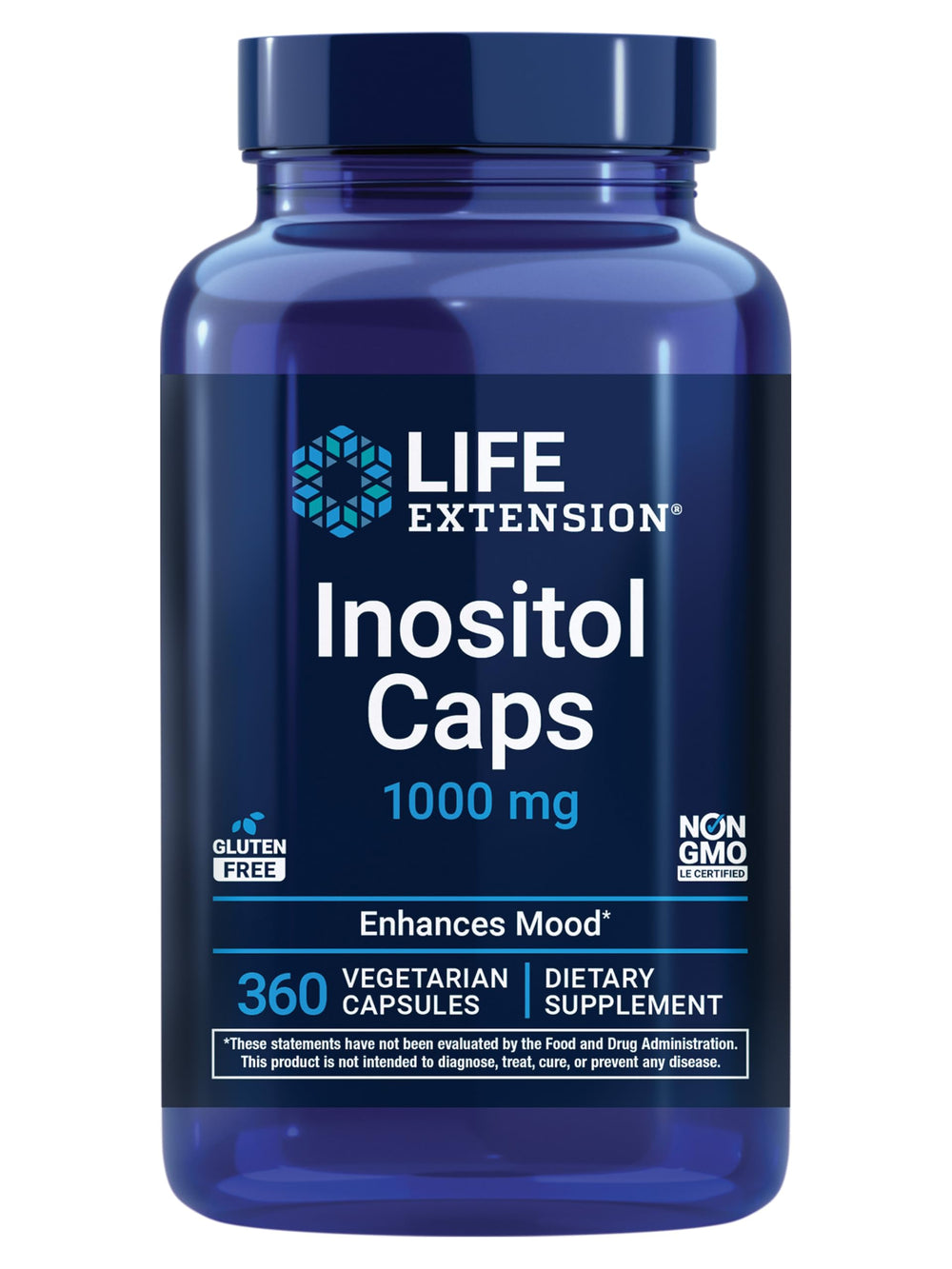 Life Extension Inositol Caps bottle front for mood support and balance
