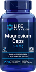 Bottle of Life Extension Magnesium Caps 500 mg, 270 vegetarian capsules