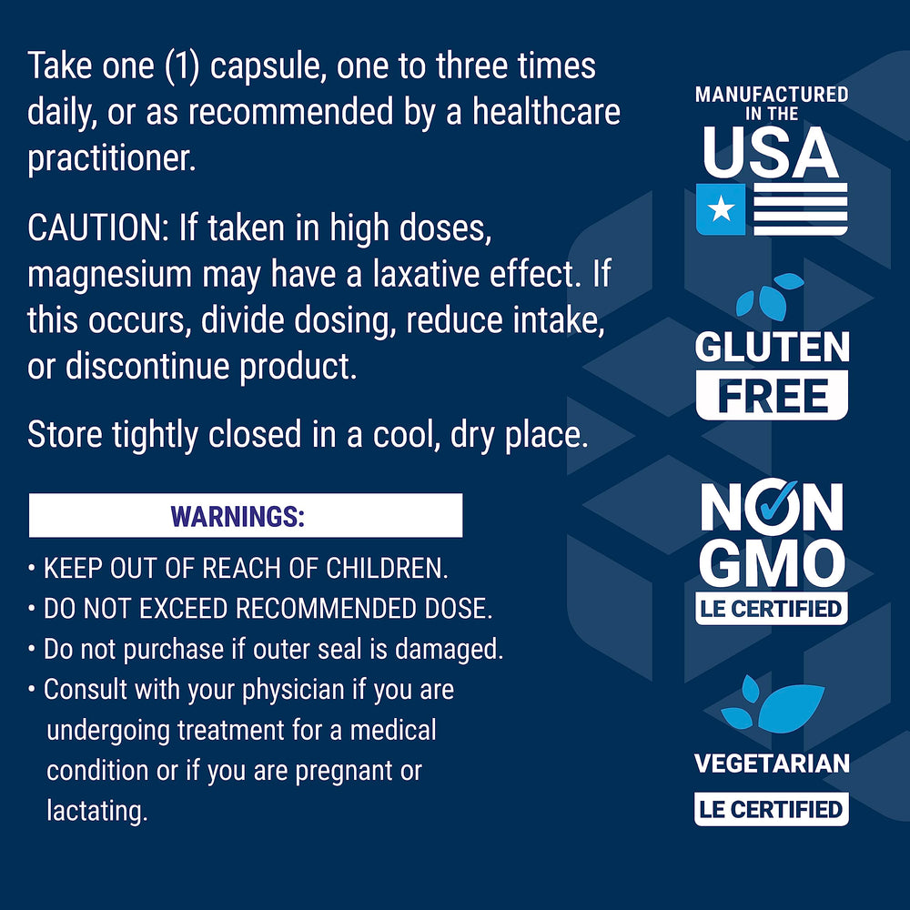 Ingredients emphasizing non-GMO, gluten-free, USA manufactured