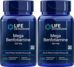 Life Extension Mega Benfotiamine 250 mg – 120 vegetarian capsules per bottle (2 bottles)