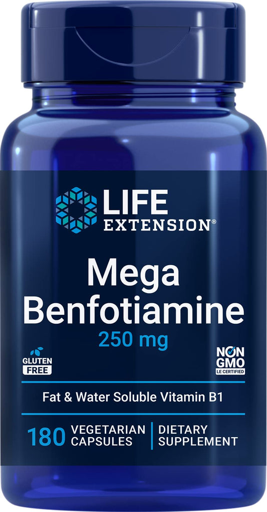 Life Extension Mega Benfotiamine 250 mg 180 Vegetarian Capsules
