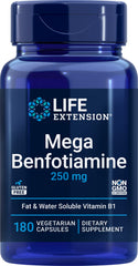 Life Extension Mega Benfotiamine 250 mg 180 Vegetarian Capsules