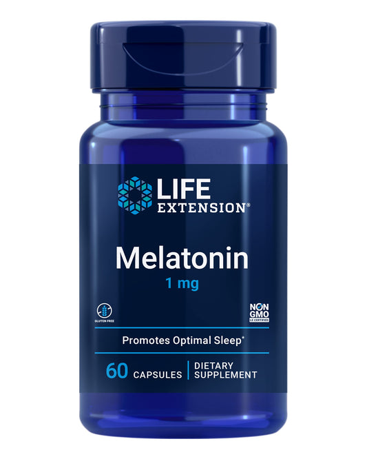Life Extension Melatonin 1 mg bottle label