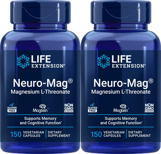 Bottle of Life Extension Neuro-Mag 150 Vegetarian Capsules Pack of 2