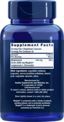 Life Extension Neuro-Mag bottle side view shows the two-pack packaging for daily use.