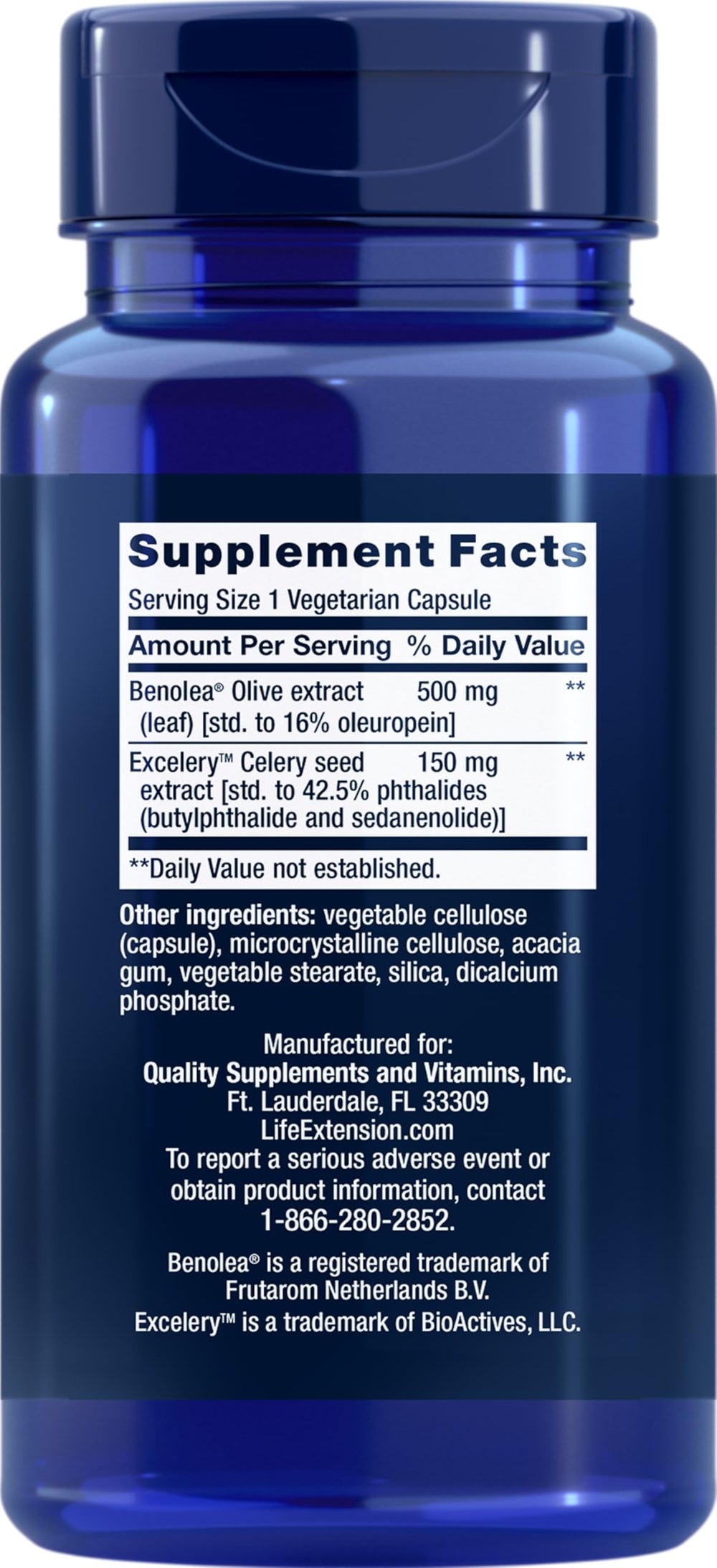 Two-pack packaging of Life Extension Olive Leaf Vascular Support with Celery Seed Extract
