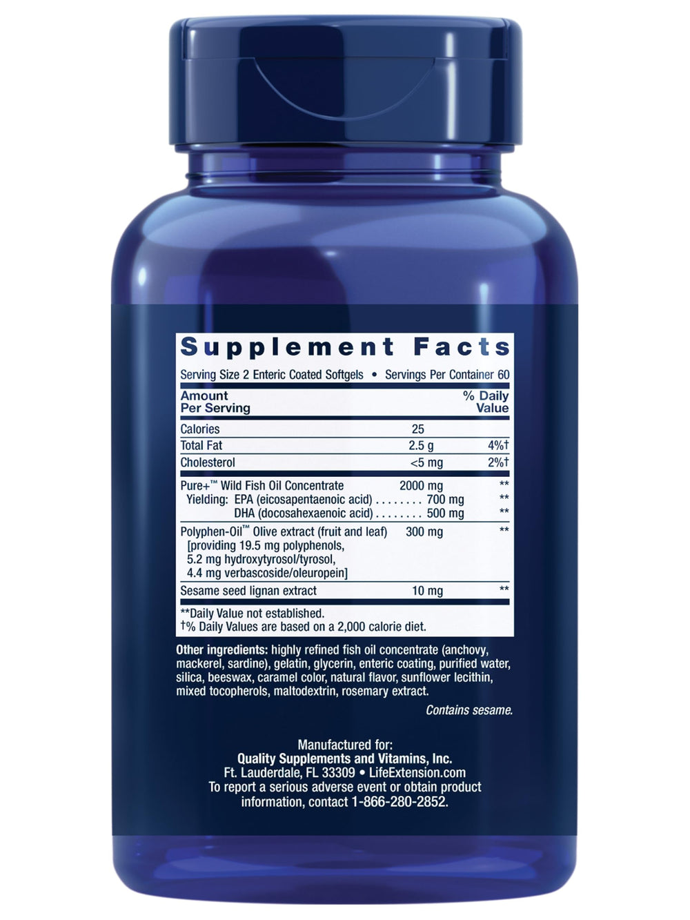 Close-up of omega-3 fish oil softgels