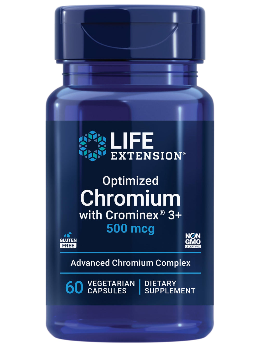 Life Extension Optimized Chromium Crominex3+ bottle 500 mcg