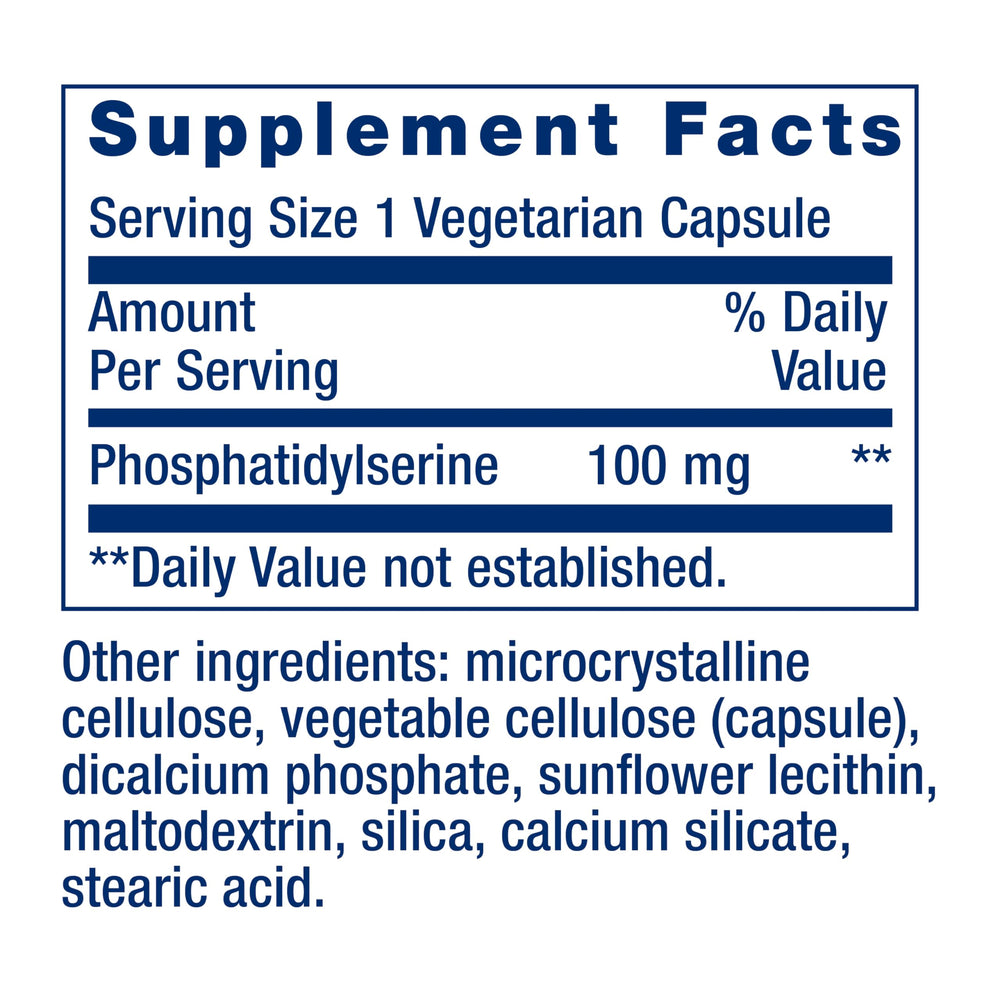 PS Caps label with ingredient information