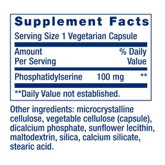 PS Caps label with ingredient information