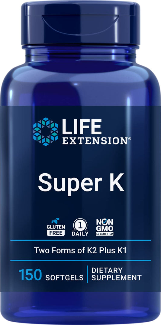 Life Extension Super K bottle with 150 softgels