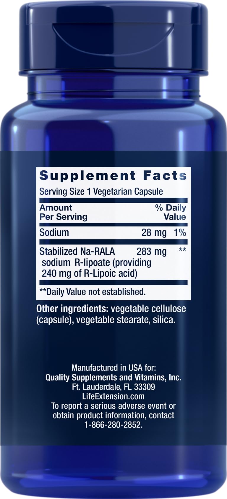 Pack of two Life Extension Super R-Lipoic Acid 240 mg bottles