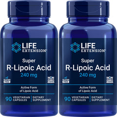 Two Life Extension Super R-Lipoic Acid 240 mg bottles (pack of 2)
