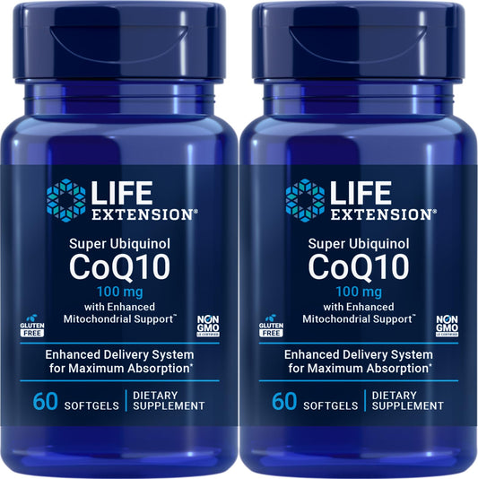 Life Extension Super Ubiquinol CoQ10 100 mg, 60 softgels, Pack of 2 – bottle 1