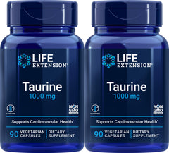 Life Extension Taurine 1,000 mg – 90 Vegetarian Capsules (Pack of 2) bottle