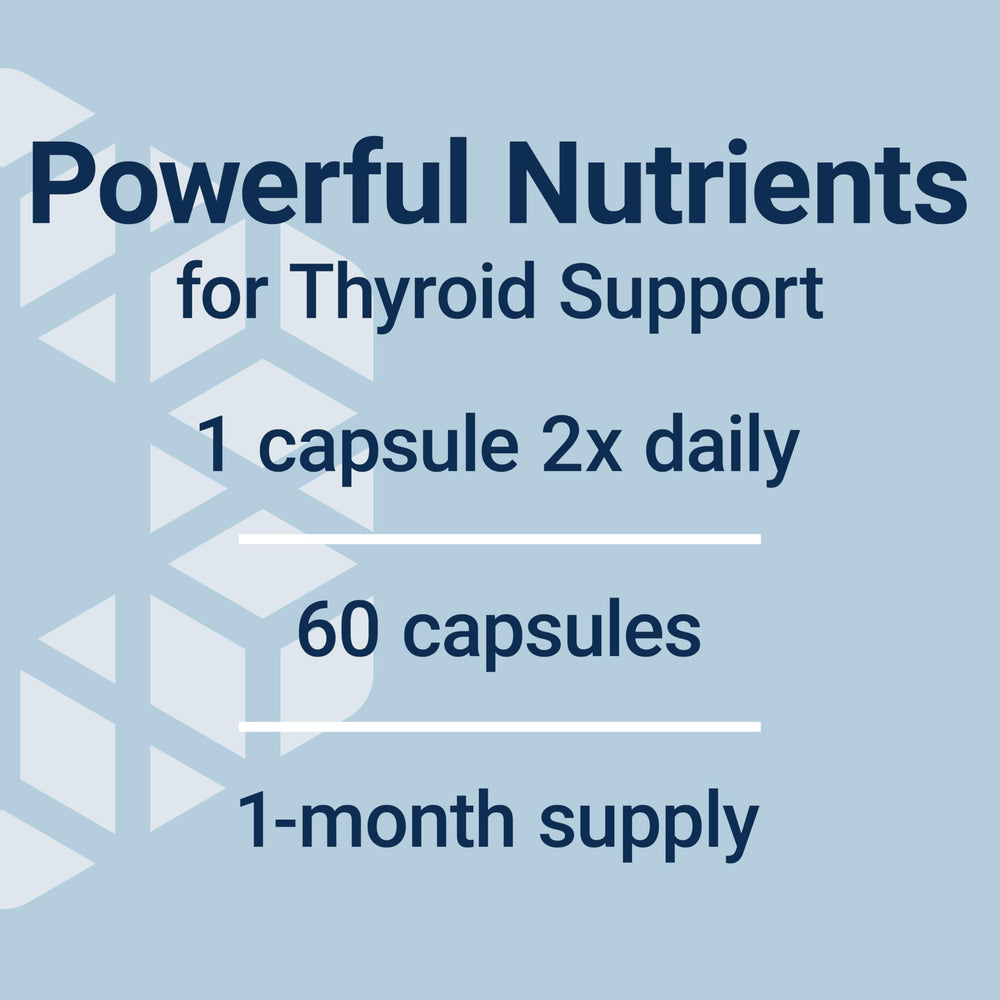 Vitamin A and Vitamin B12 symbols representing thyroid nutrients